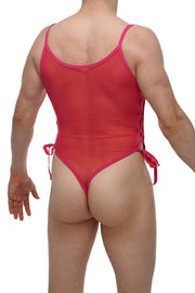 Bodythong Lacets Net Fuchsia