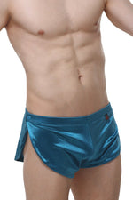 Shorts Snap Satin Teal