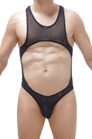 Bodysuit Thong Medis Net Black