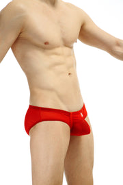 Brief Double Pouch Net Red