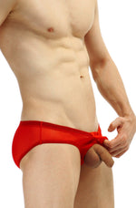 Brief Double Pouch Net Red