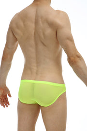 Brief Double Pouch Net Neon Yellow