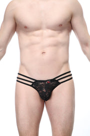 Thong Acy Lace Black